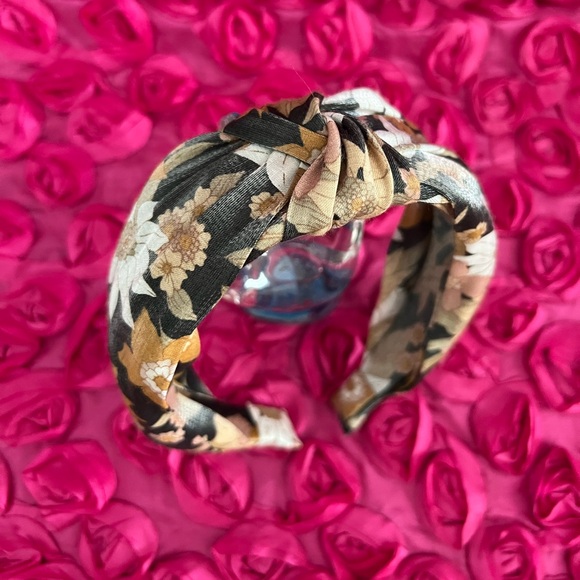 Tasha Floral Twist Knot Headband In Black | ModeSens - Picture 4 of 5